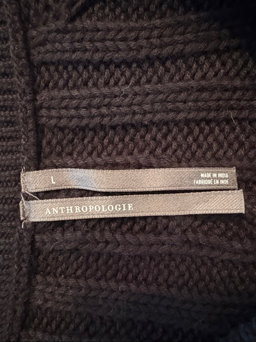 Anthropologie Black Cable-Knit Sweater Vest Size L - Picture 4 of 4